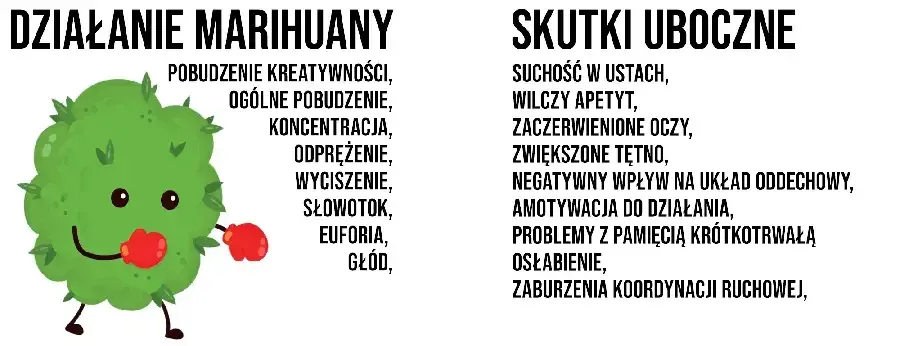 negatywne skutki uboczne THC
