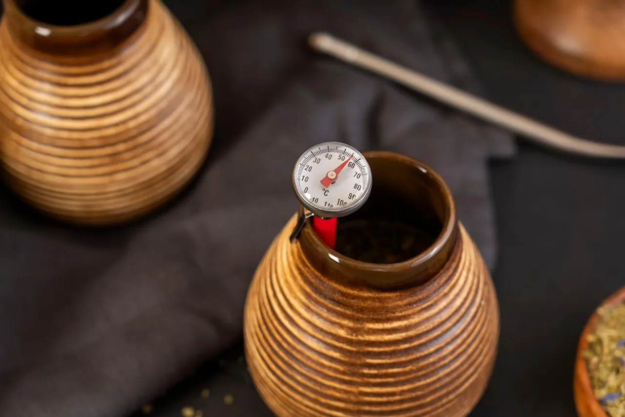 Zaparzanie zielonej herbaty z termometrem