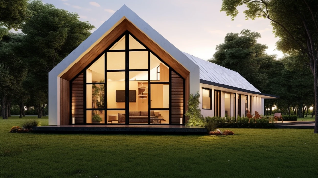 Dom parterowy z dachem dwuspadowym do 100 m² bez garażu - oferta domów oszczędnych z katalogu Muratora