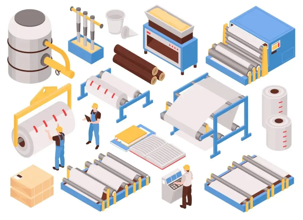 proces produkcji kartonu z recyklingu schemat
