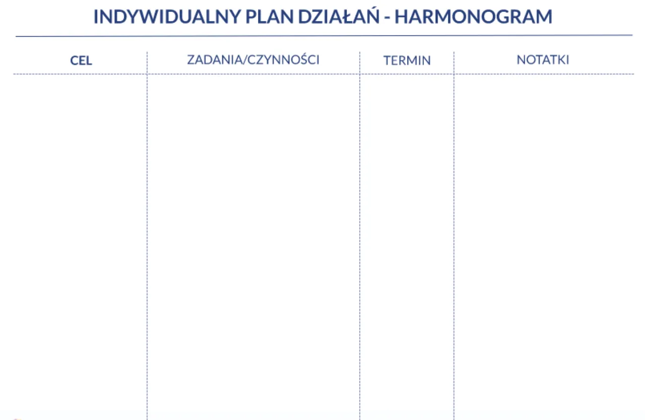 osoba planująca cele, notatki, planowanie rozwoju