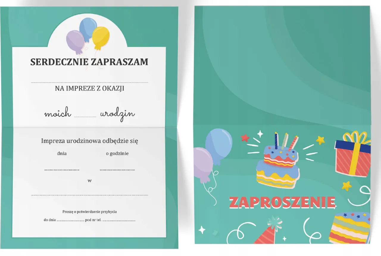 przykładowe teksty na zaproszenie urodzinowe w notatniku