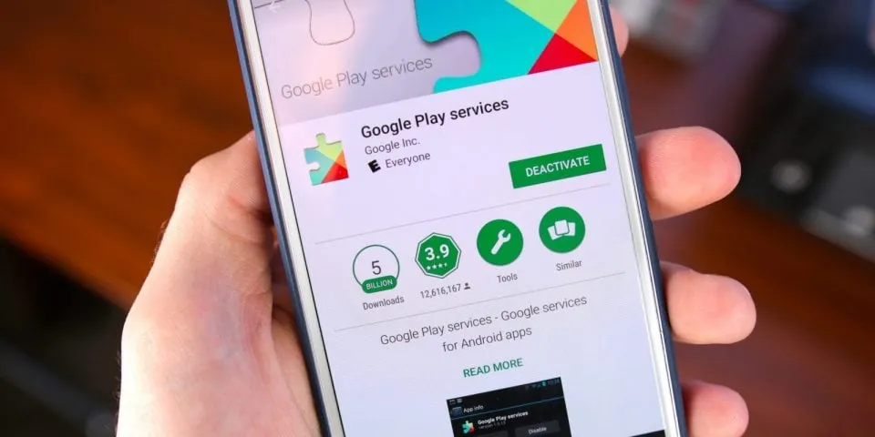 android ustawienia aplikacje google play services