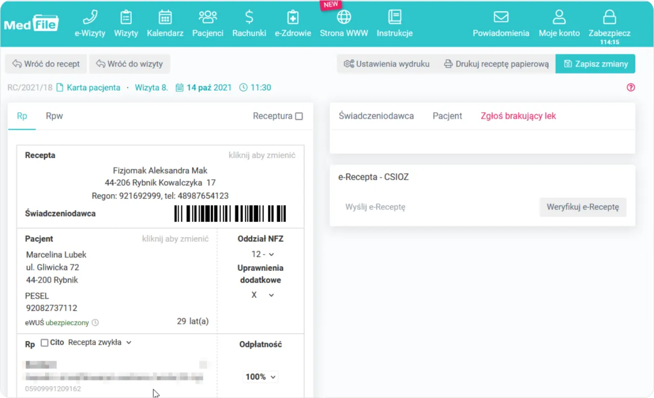 kalendarz z zaznaczonymi datami, długoterminowa e-recepta