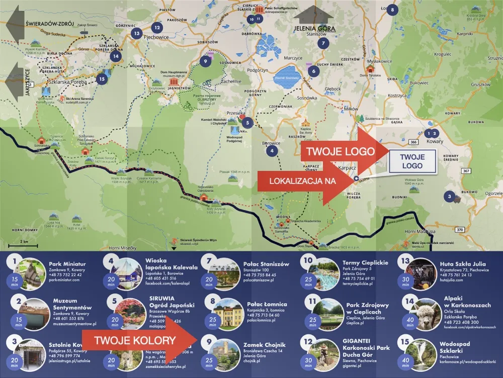 Karpacz okolice atrakcje mapa