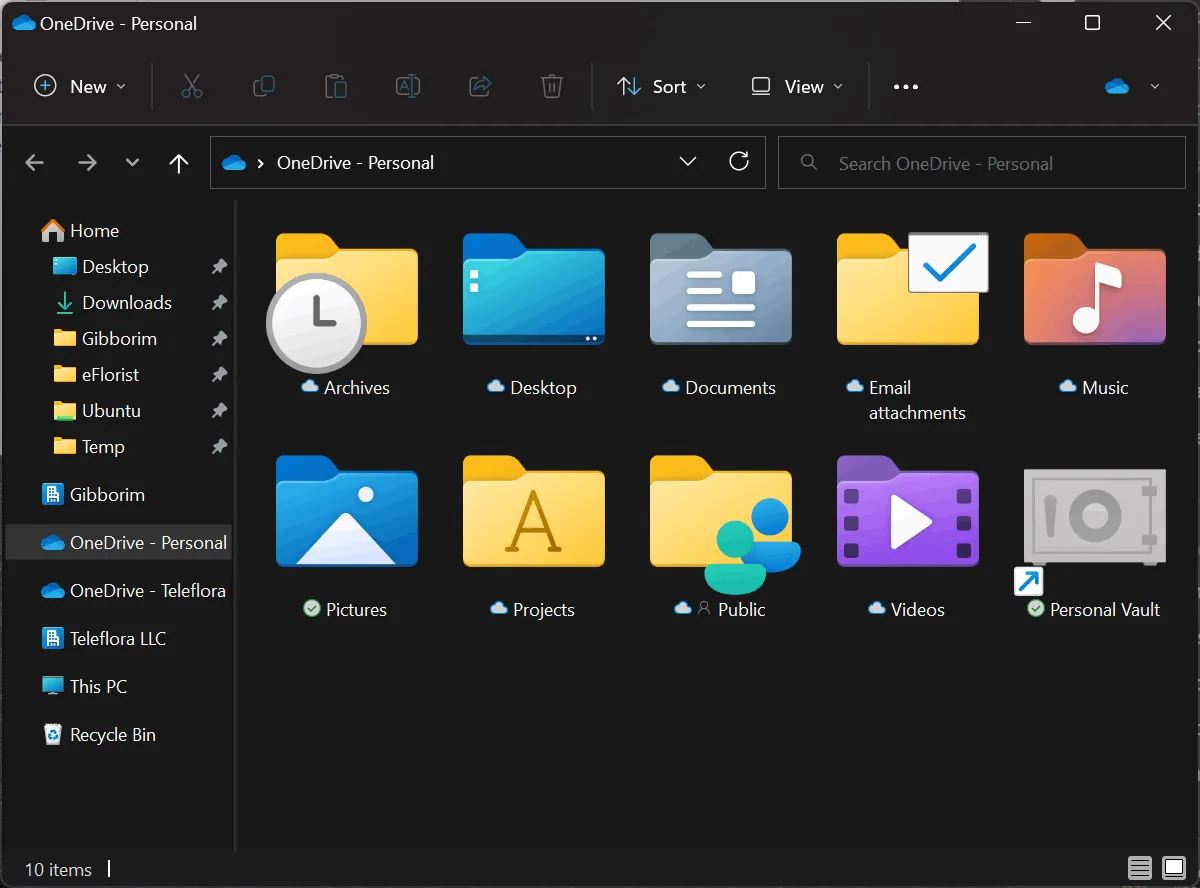 OneDrive Personal Vault ikona