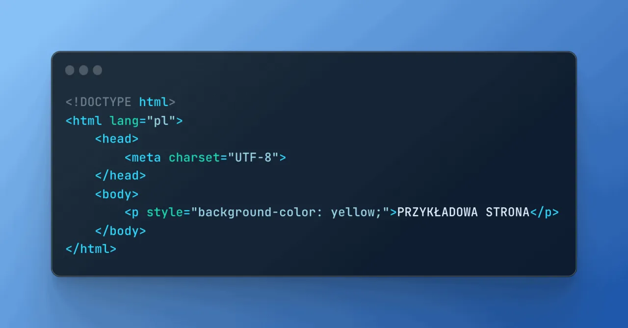 CSS inline przykład kodu