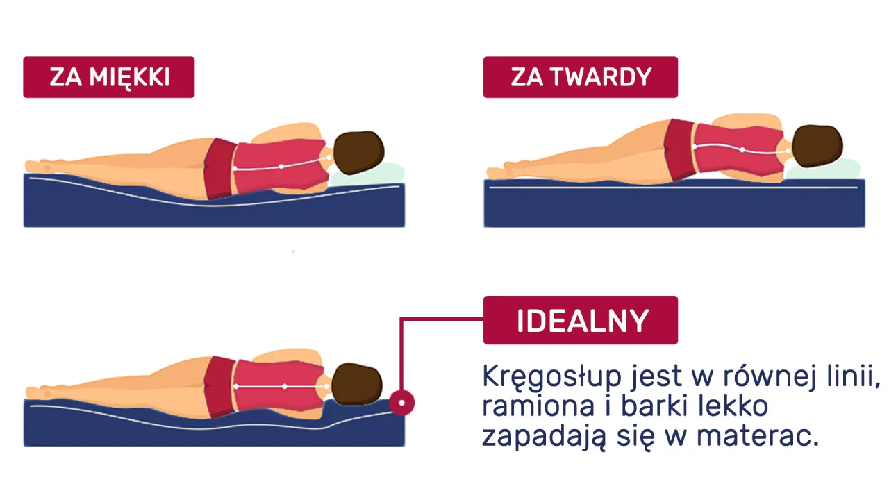 Rodzaje materacy dla senior&oacute;w infografika