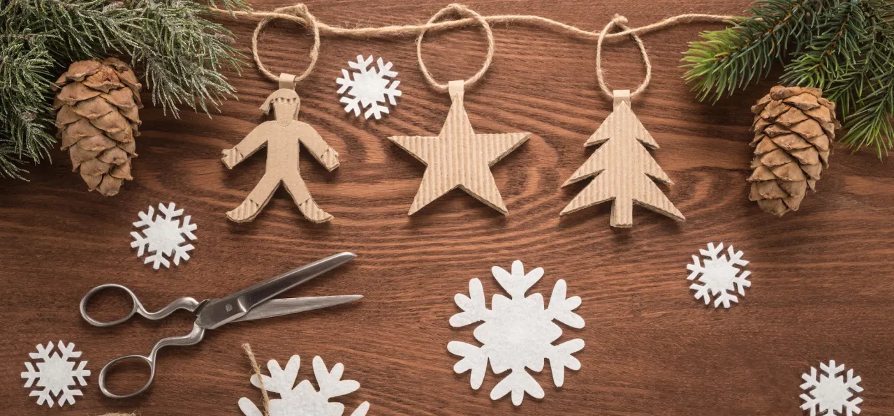 papierowe ozdoby choinkowe styl skandynawski