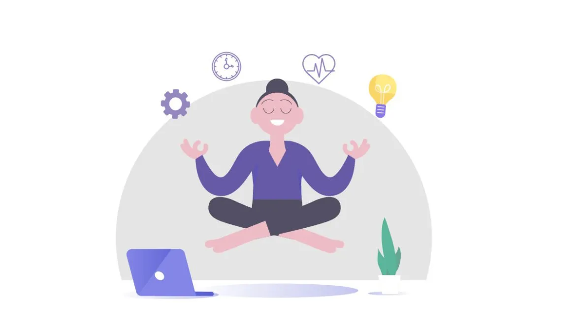 osoba medytująca lub relaksująca się, work-life balance