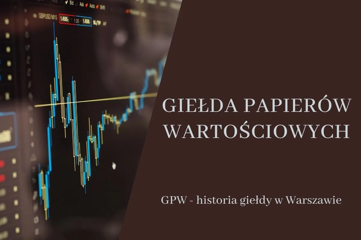 Wykresy giełdowe na ekranie, symbolizujące historię GPW, gdzie powstała pierwsza polska giełda.