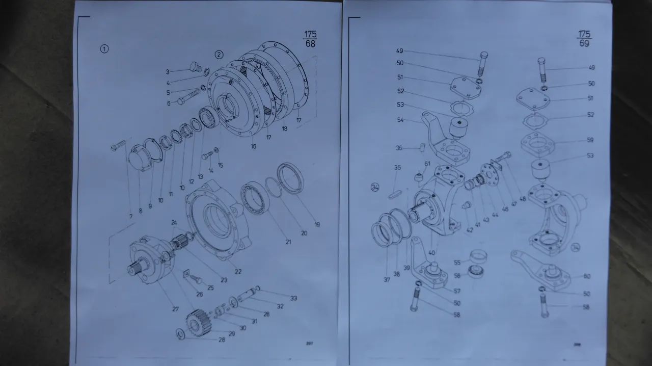 Schemat przedstawia budowę zwolnicy w koparce, z numerowanymi częściami.