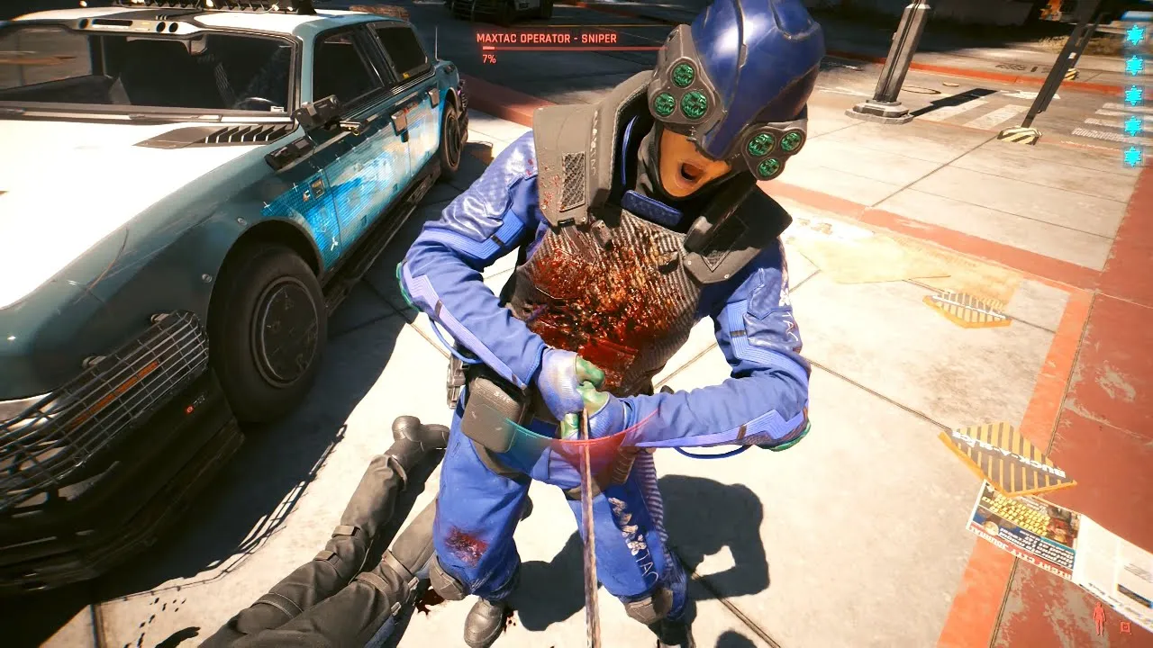 Cyberpunk 2077 2.0 pościgi policji MaxTac