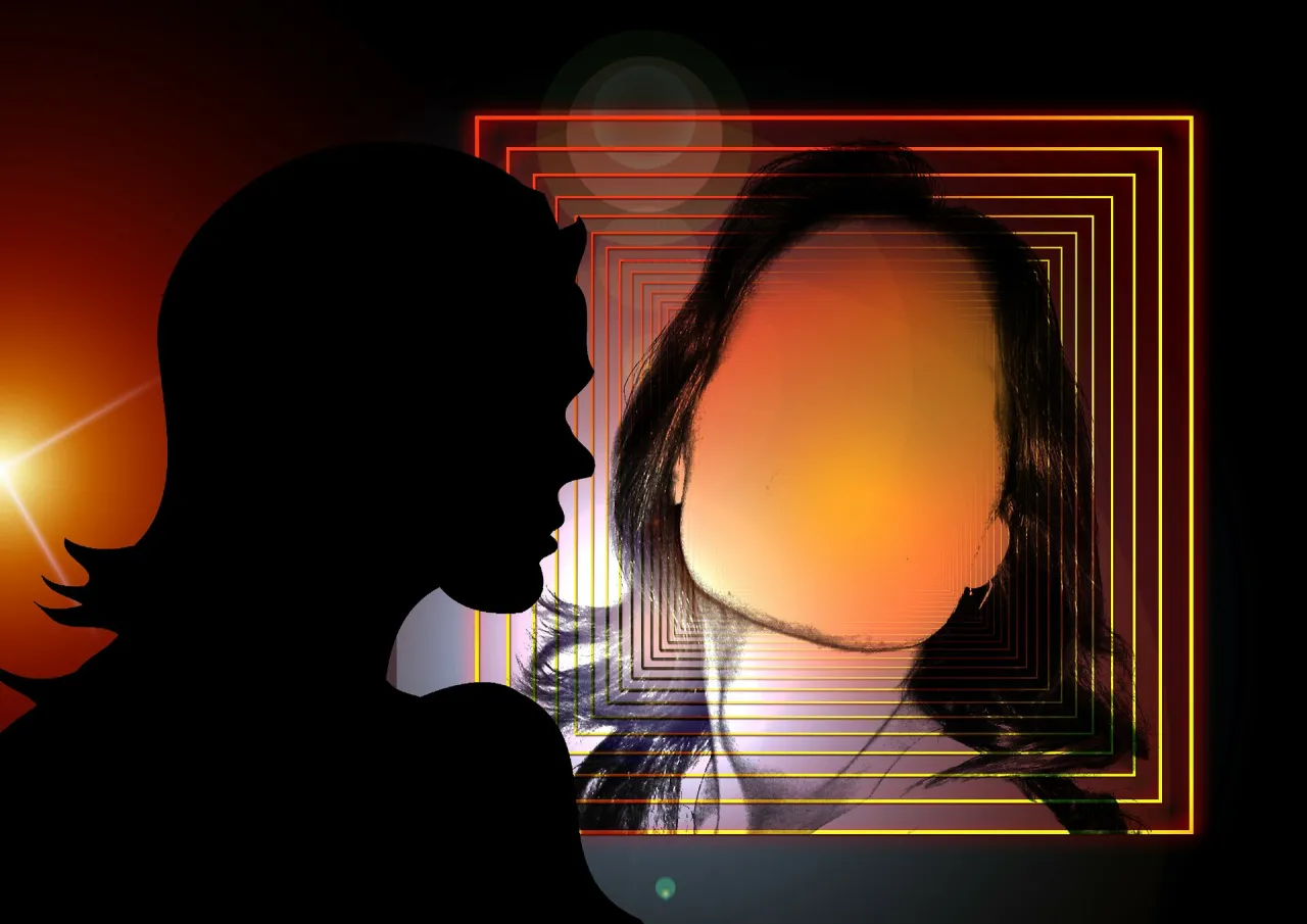 Osoba zastanawiająca się nad zmianą, metaforyczne przedstawienie transformacji psychicznej