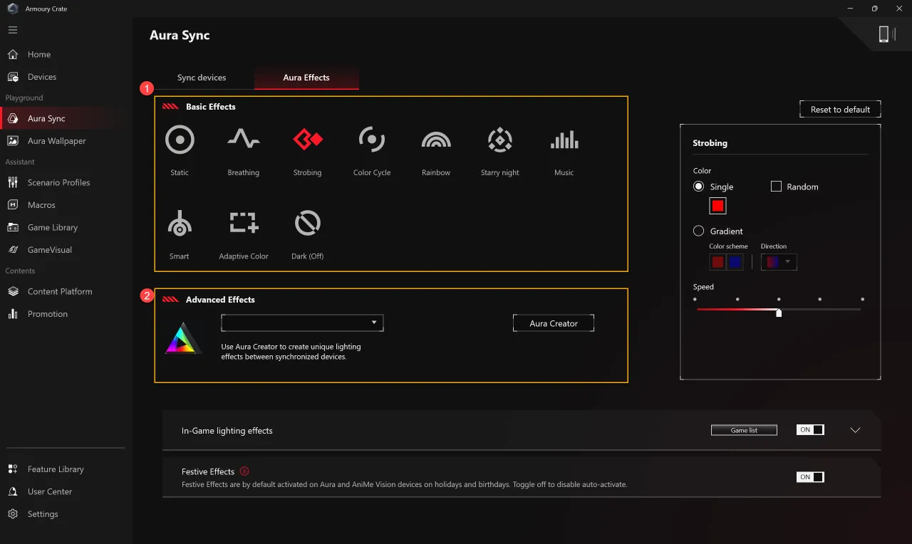 ASUS Armoury Crate Shutdown Effect