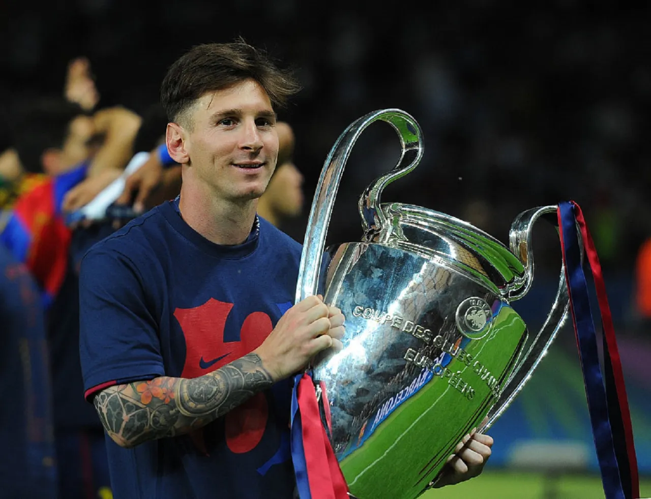 Lionel Messi Liga Mistrz&oacute;w puchary