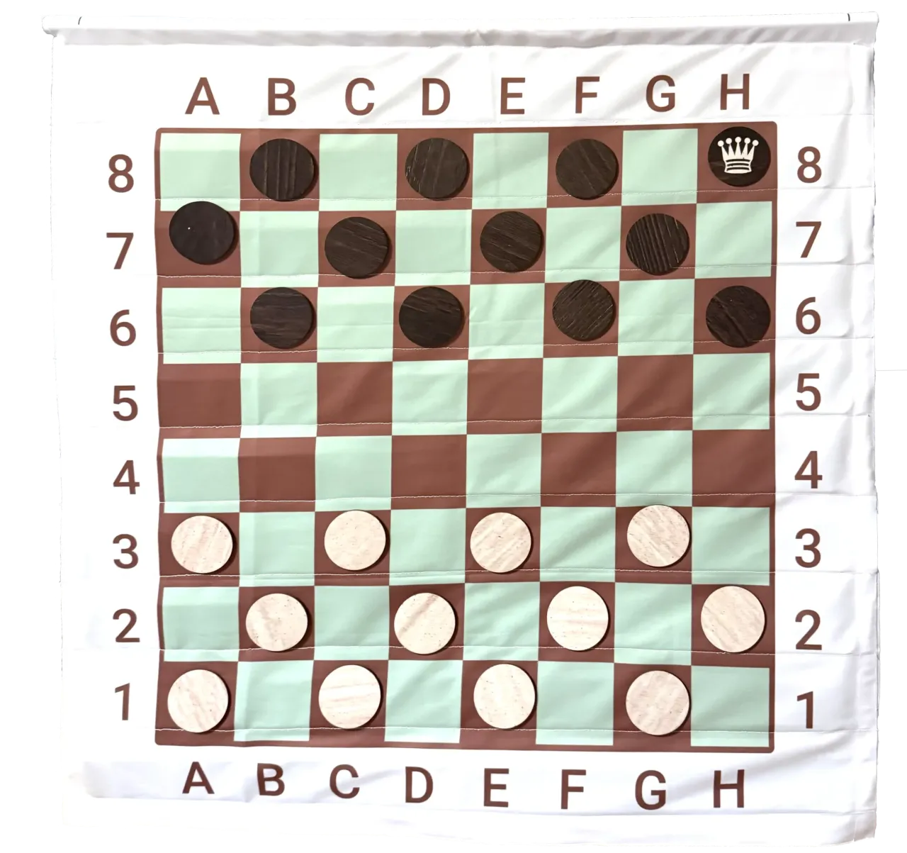 plansza warcabowa z zaznaczonym centrum