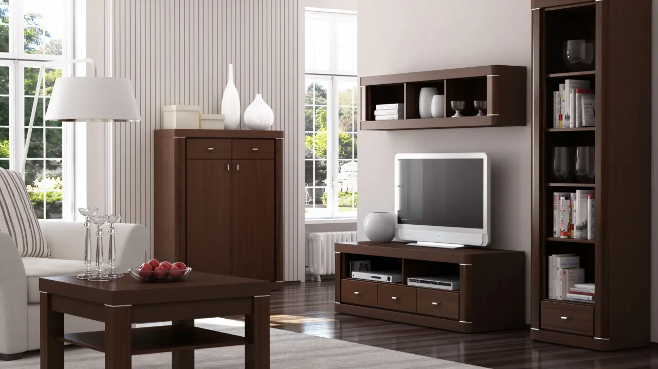 Jasne ściany i ciemne meble inspiracje