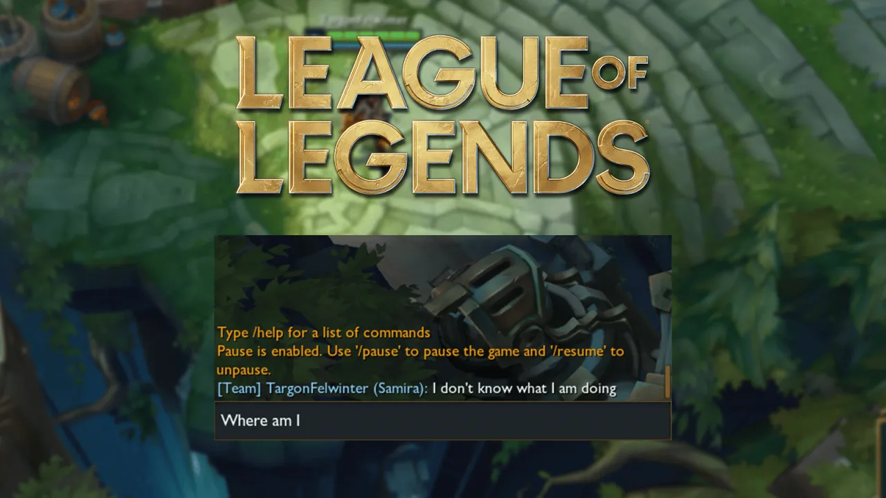 League of Legends FF chat message