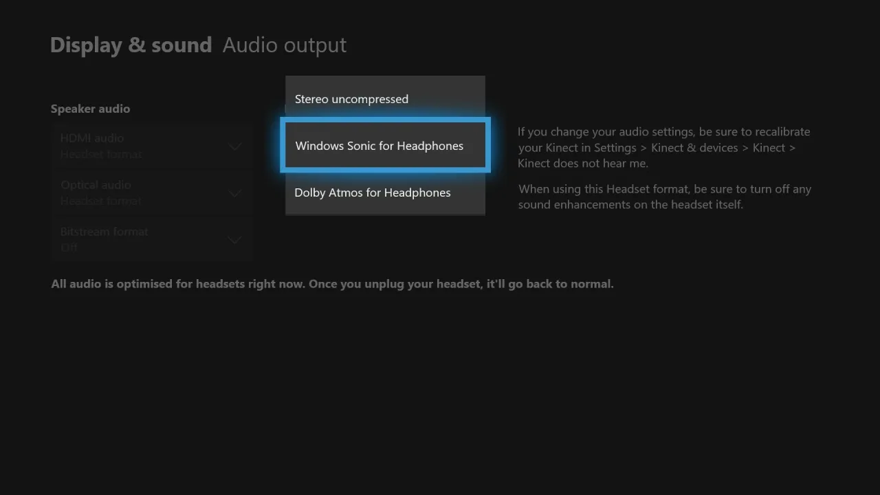 Porównanie dźwięku Dolby Atmos Windows Sonic DTS X na Xbox