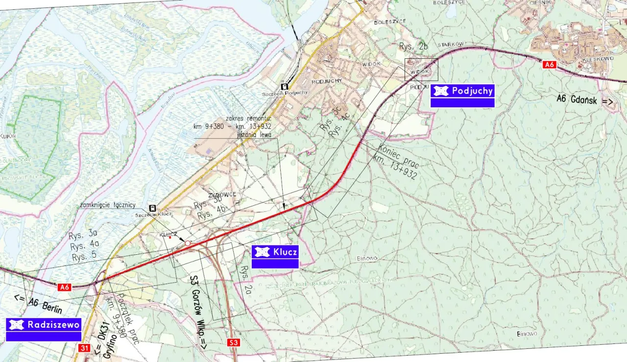 Ograniczenie prędkości autostrada A6 Radziszewo