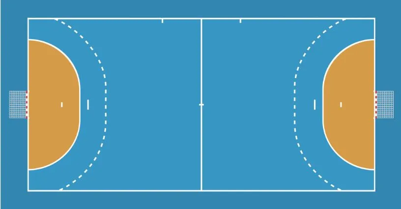 boisko do piłki ręcznej z zegarem