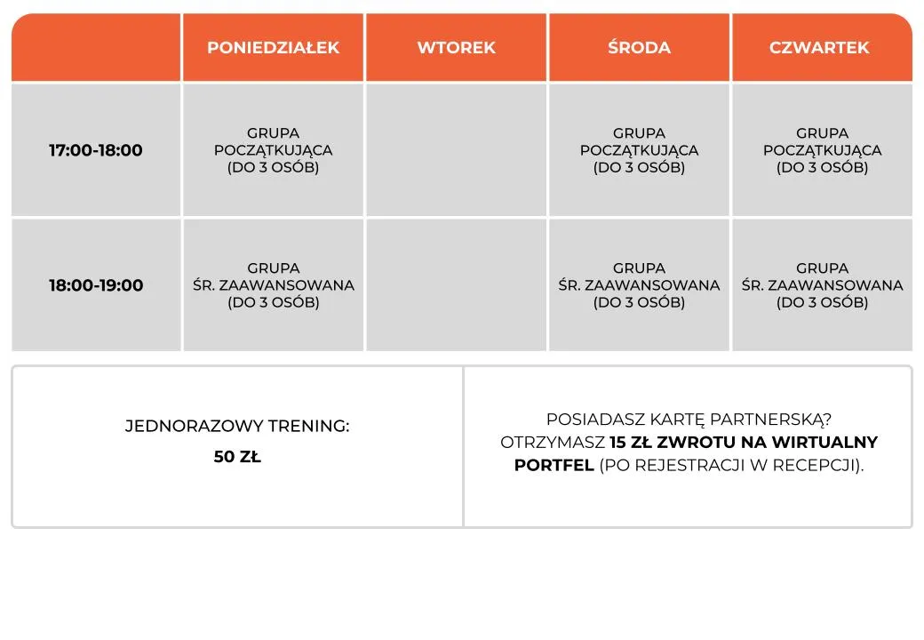 Cennik kortów squash Wrocław