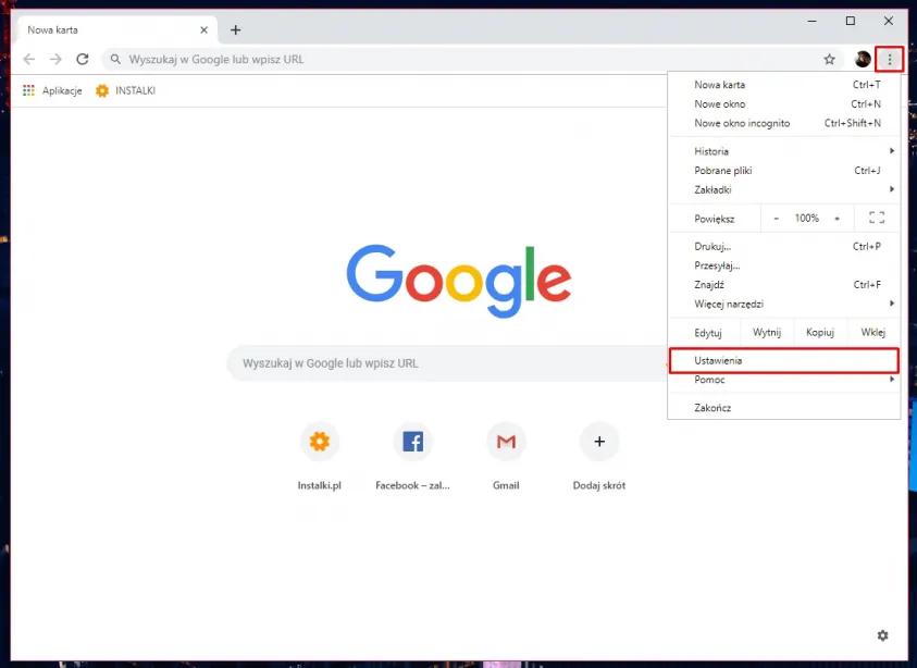 przeglądarka internetowa z automatycznie przetłumaczoną stroną