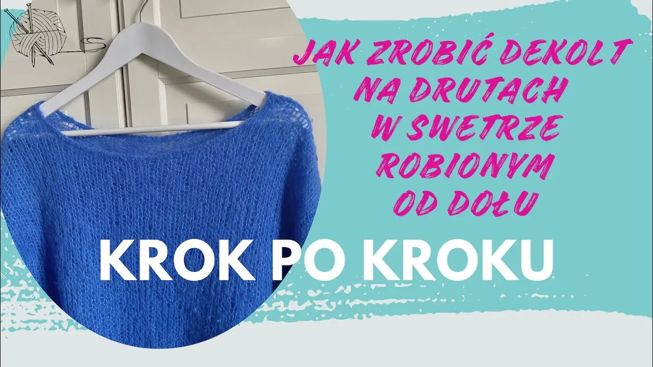 r&oacute;żne kształty dekolt&oacute;w w swetrach na drutach