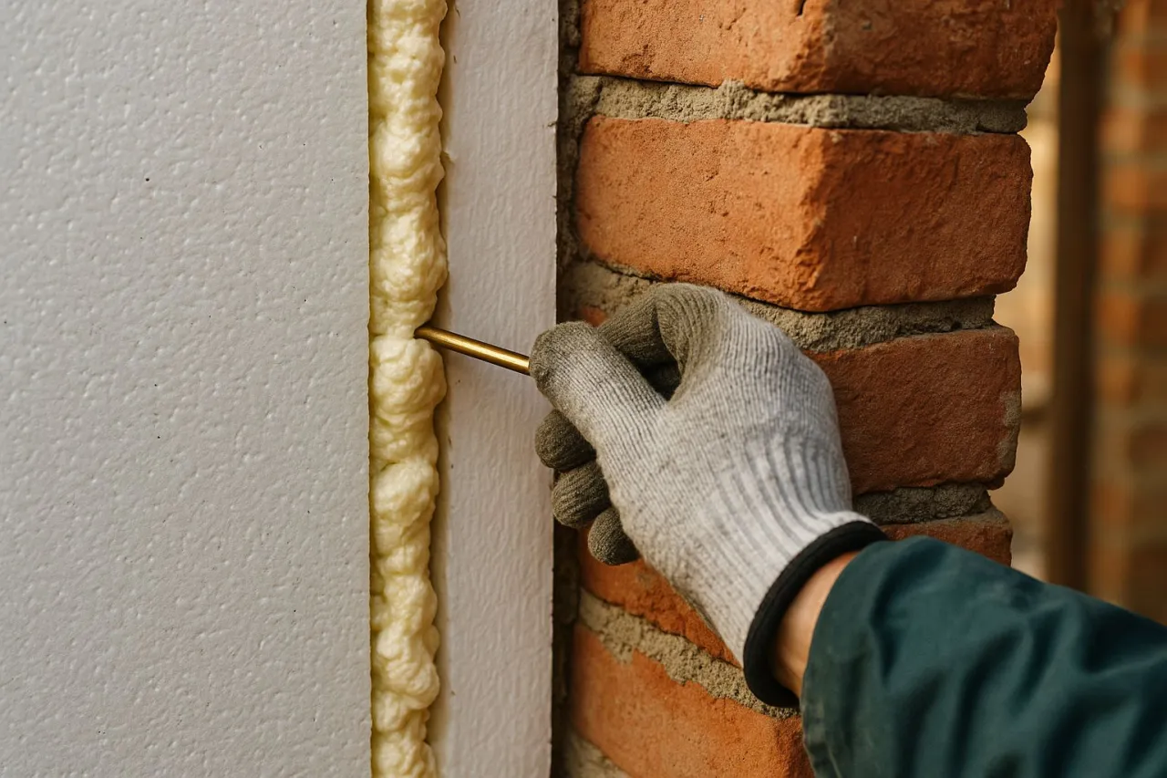 prawidłowe wypełnianie szczelin styropianu pianką montażową