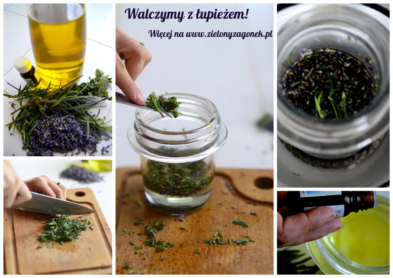 Jak zwalczyć łupież domowymi sposobami: zioła i olejki w słoiku.