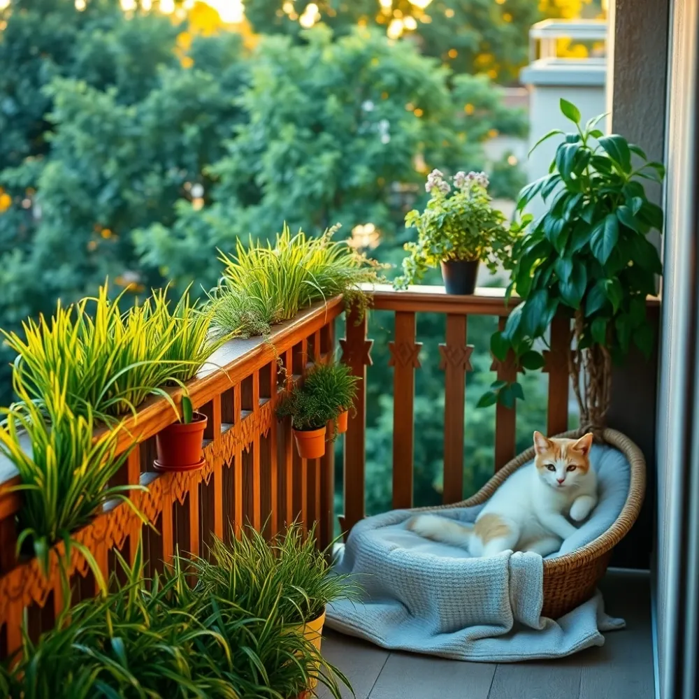Zdjęcie Jak zabezpieczyć balkon dla kota na ostatnim piętrze, aby uniknąć wypadków