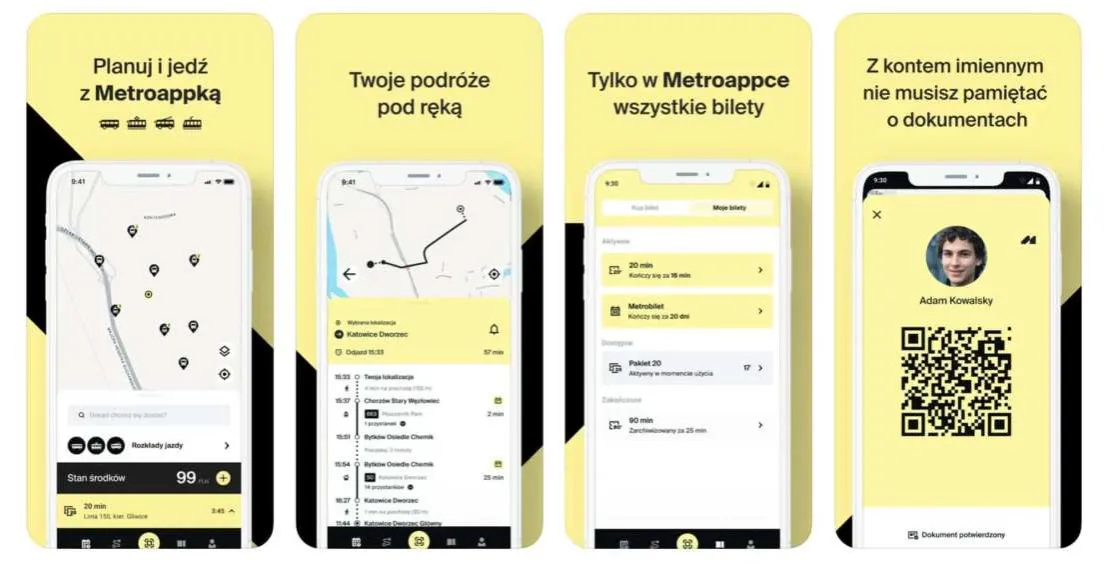 Zrzut ekranu aplikacji mobilnej Transport GZM z widokiem rozkładu jazdy