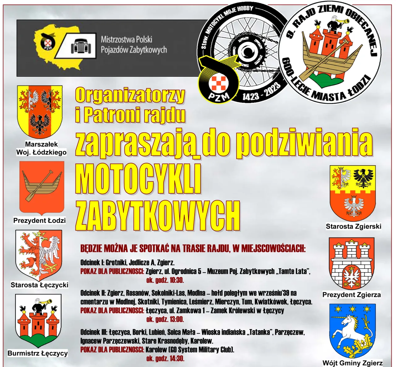 Zamek Kr&oacute;lewski w Łęczycy motocykl