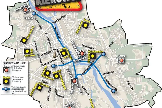 Mapa punktów wywoływania zdjęć Warszawa
