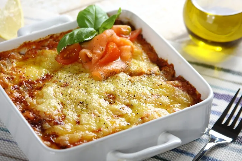 zapiekanka łosoś por gotowa