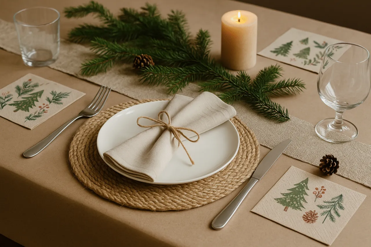 Modne dekoracje stołu 2025 naturalne materiały