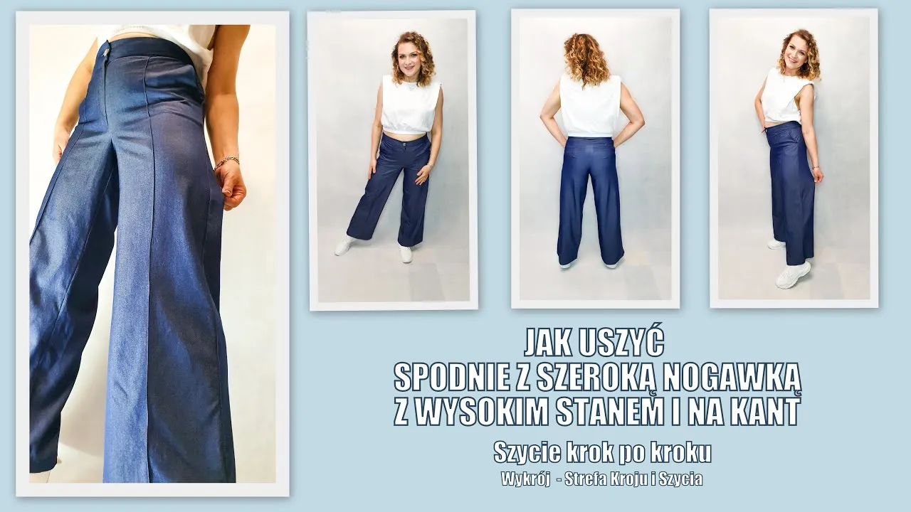 spodnie z doszytym paskiem DIY