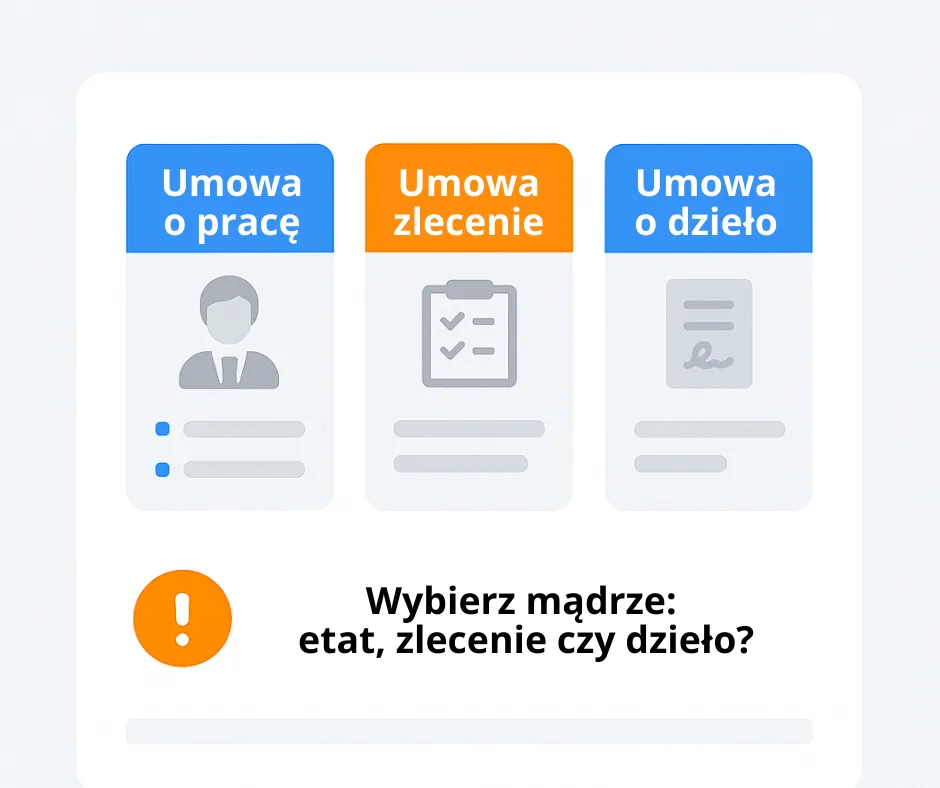 umowa zlecenie vs umowa o pracę infografika