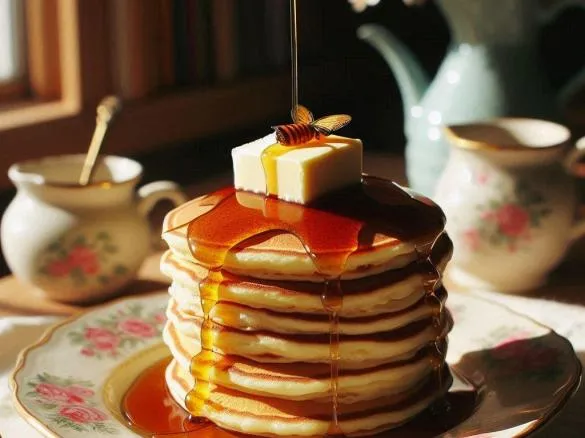 Pankejki z syropem klonowym i owocami