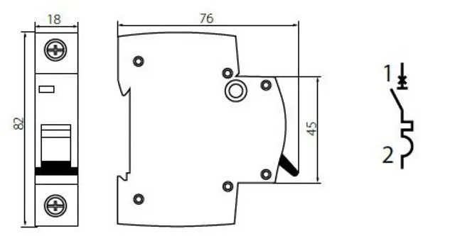 bezpiecznik nadprądowy B16 schemat