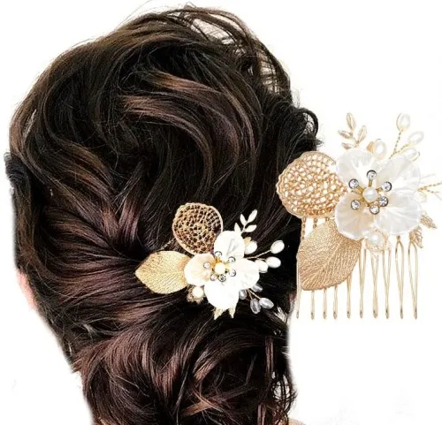 Grzebyk ozdobny w koku i rozpuszczonych włosach