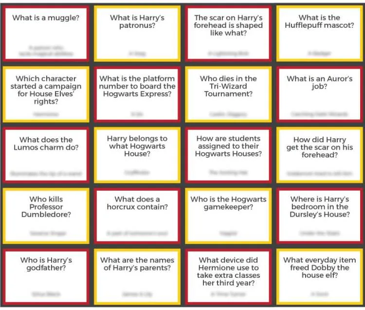 Harry Potter quiz questions easy