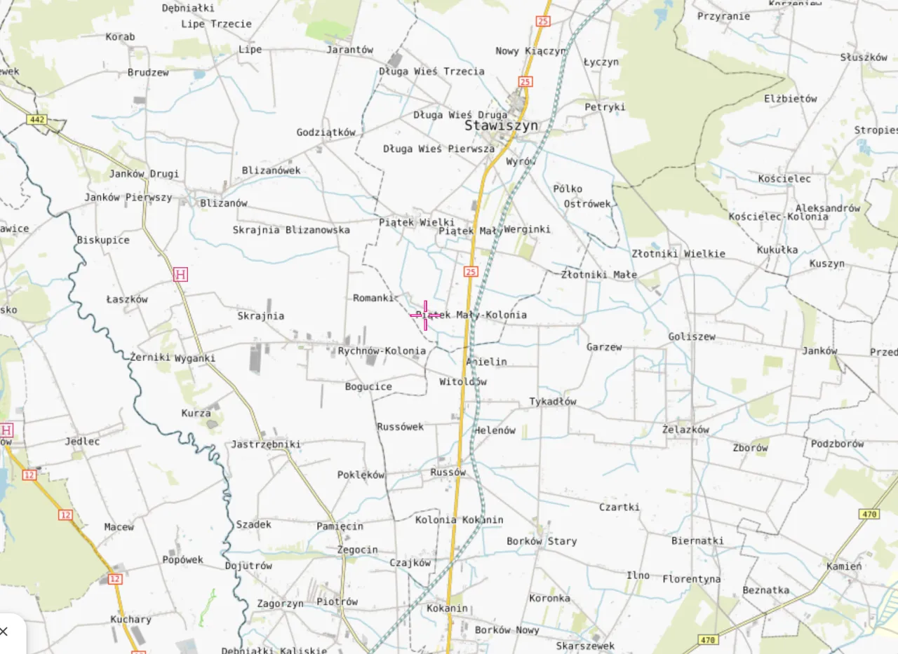 Mapa drogowa z nowymi i starymi drogami