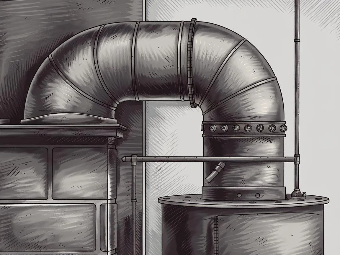 Przekr&oacute;j komina z piecem węglowym