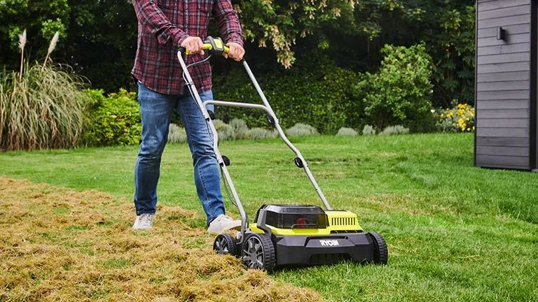 wertykulacja trawnika, grabienie trawnika wiosną, aeracja trawnika