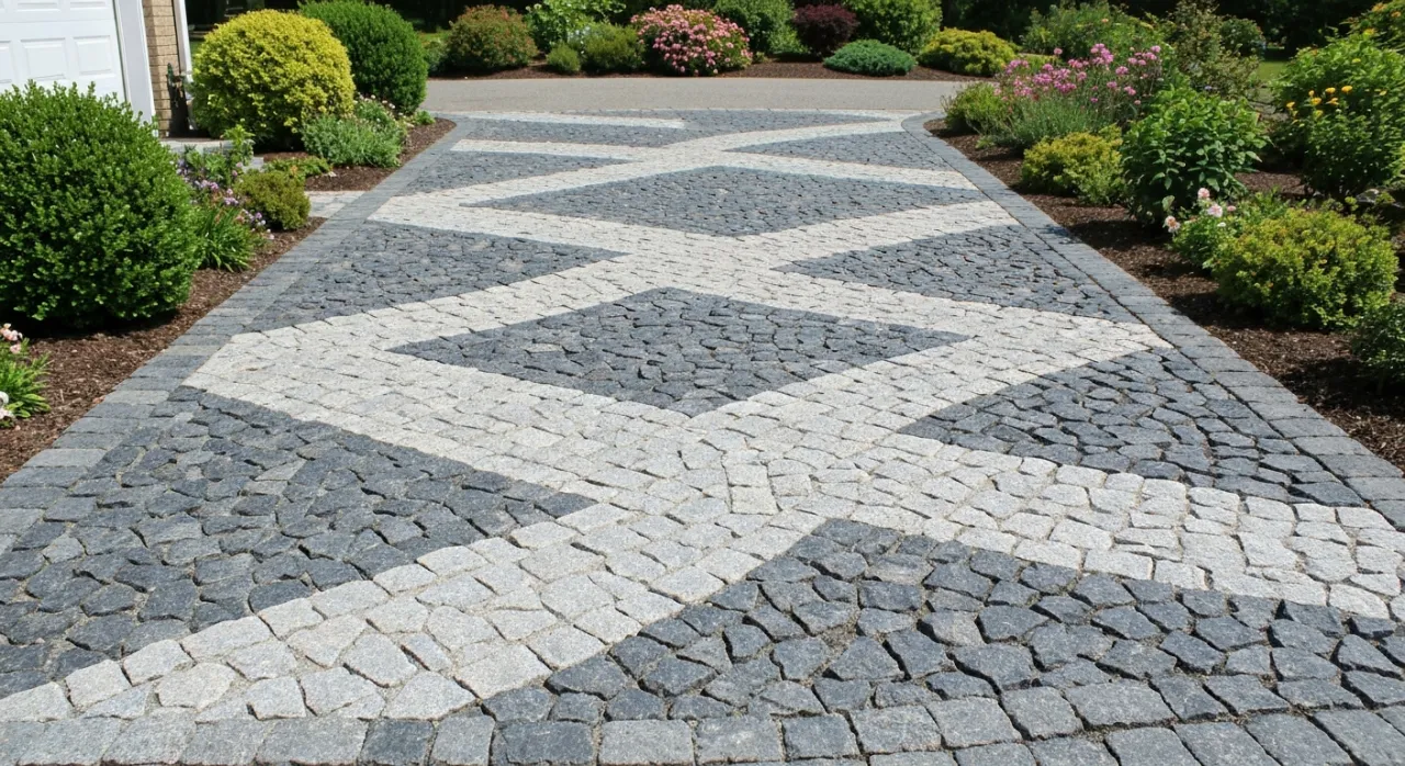 różne typy kamienia na podjazd przykłady