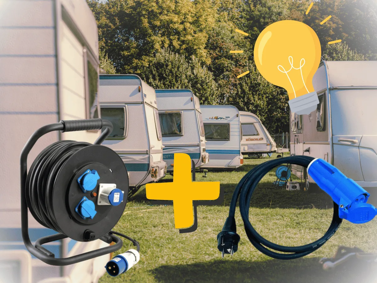 podłączanie przyczepy kempingowej do prądu lub panel sterowania lod&oacute;wki kempingowej