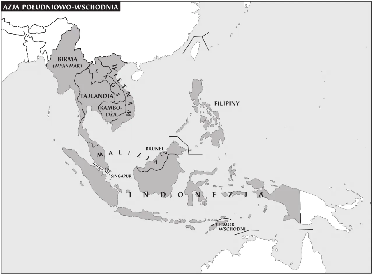 mapa Singapuru Azja Południowo-Wschodnia
