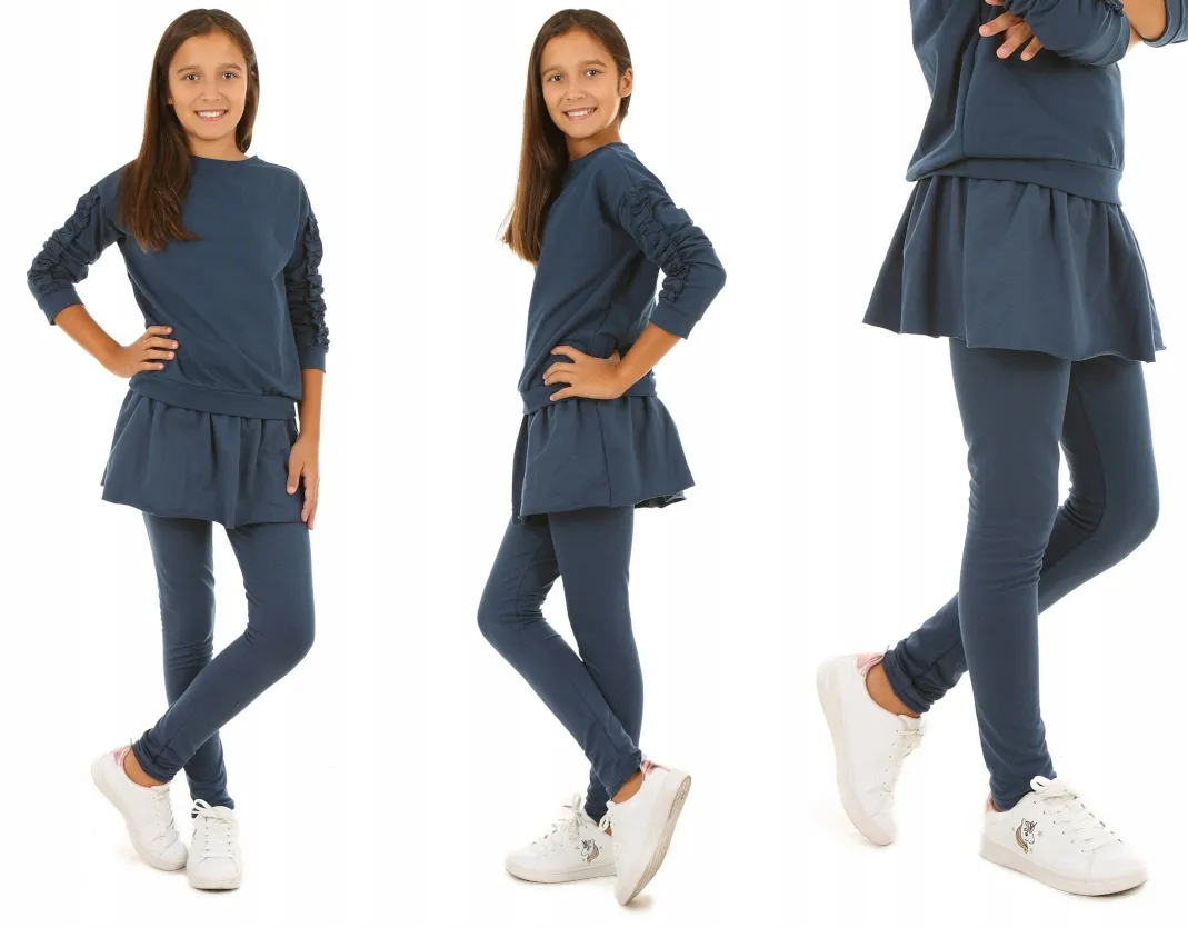 Stylizacje bluzki dla 11-latki legginsy spódnica jeansy